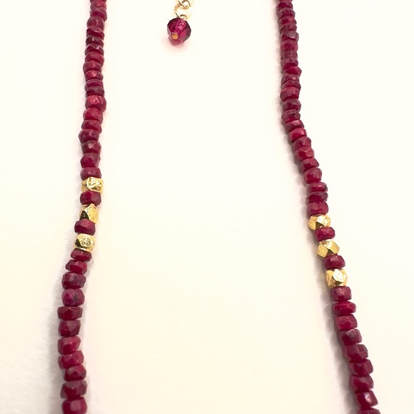 Minimalist Genuine Ruby Handcrafted Necklace - Picture 9 of 11